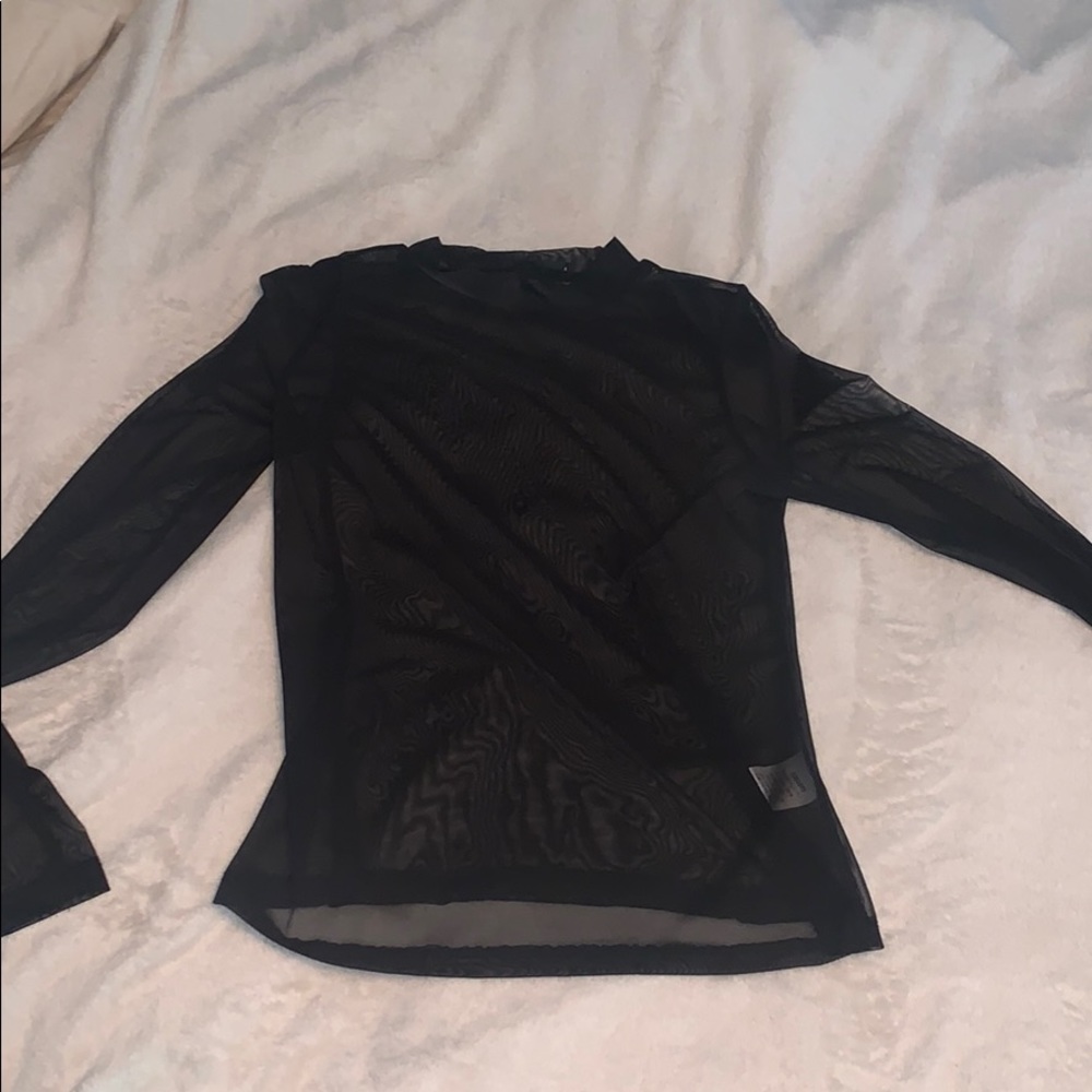 Sheer black long sleeve shirt